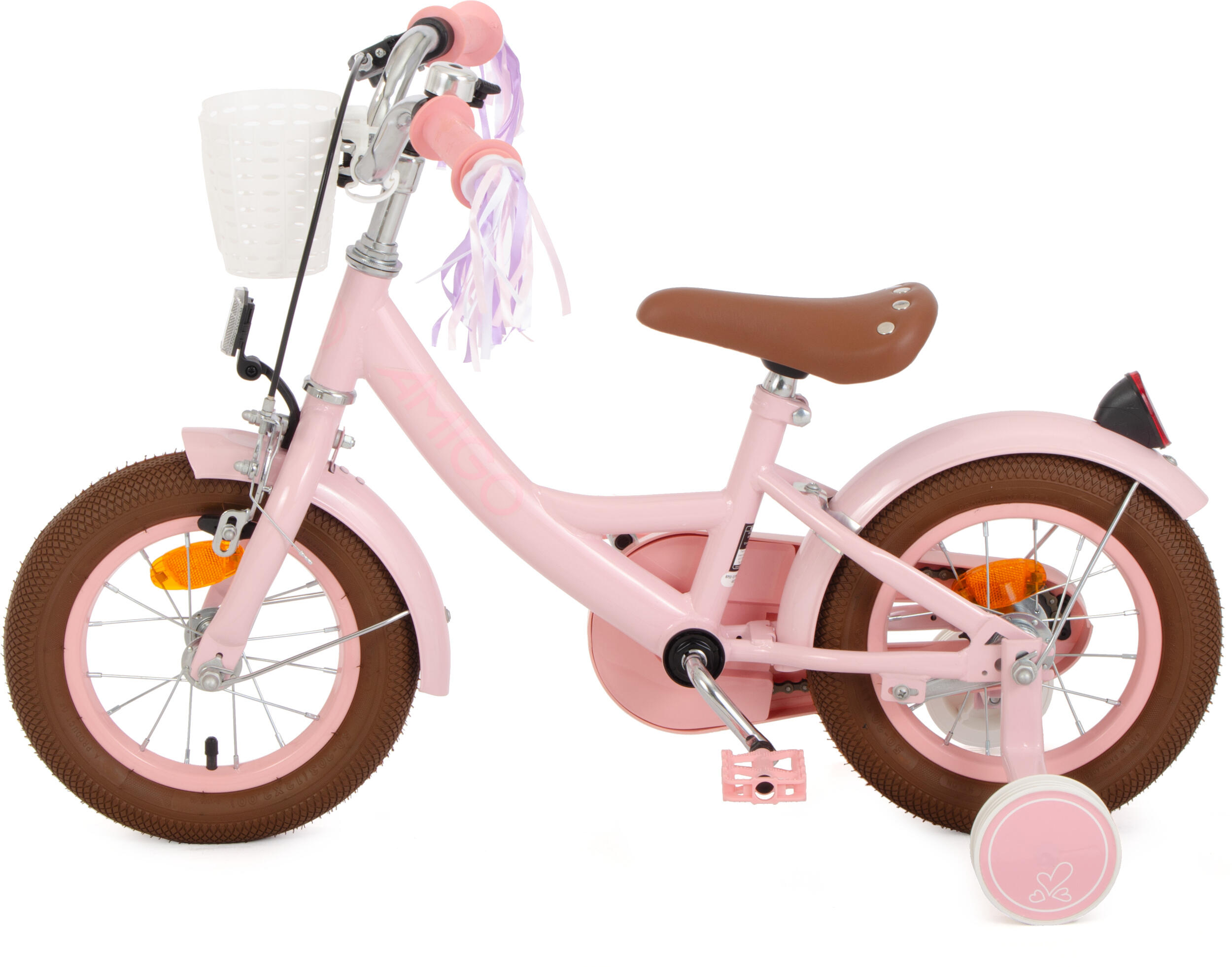 AMIGO Vélo fille Perfect 12 Pouces 21 cm Fille Frein à rétropédalage Rose 4/7