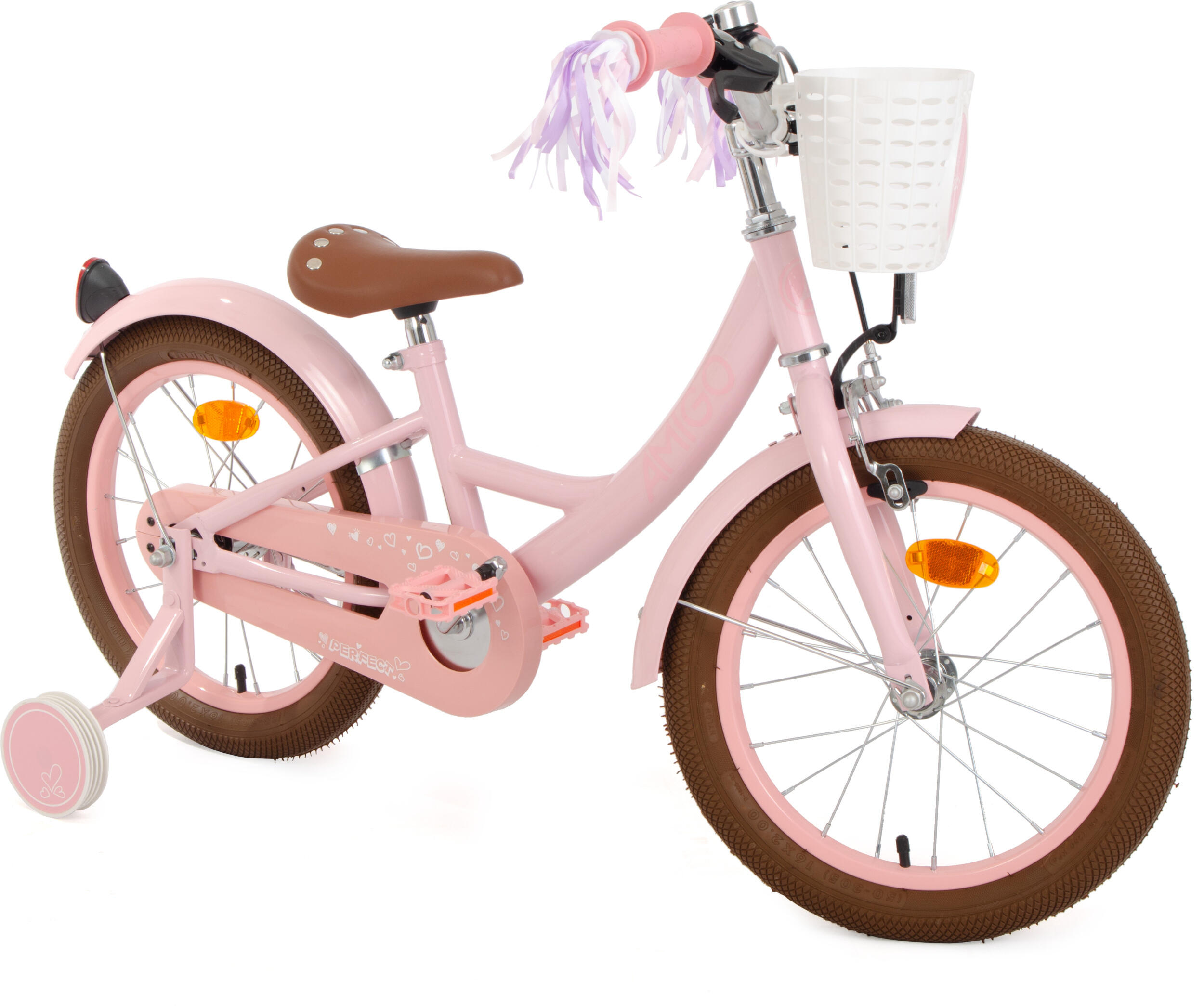 Perfect 16 Inch 23,5 cm Meisjes Terugtraprem Roze 6/7