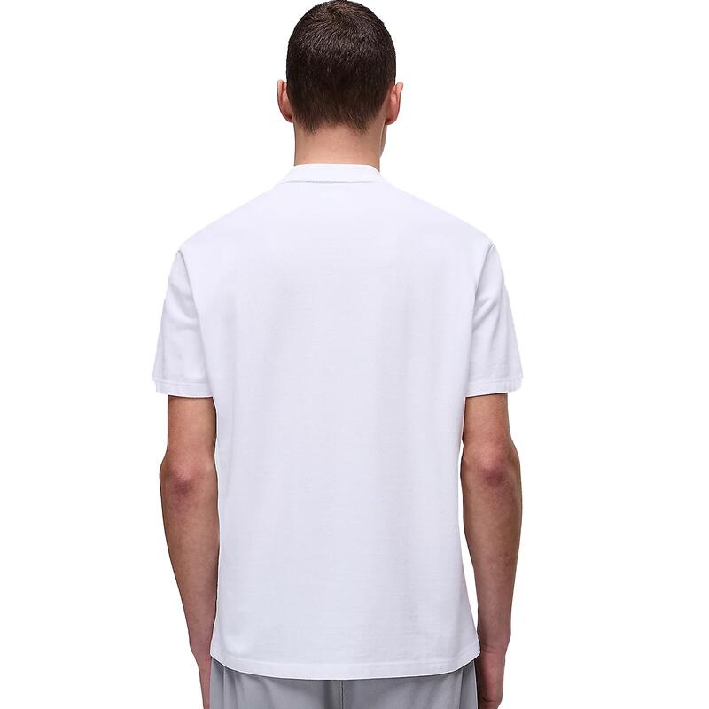 Tricou polo barbati din bumbac cu logo alb