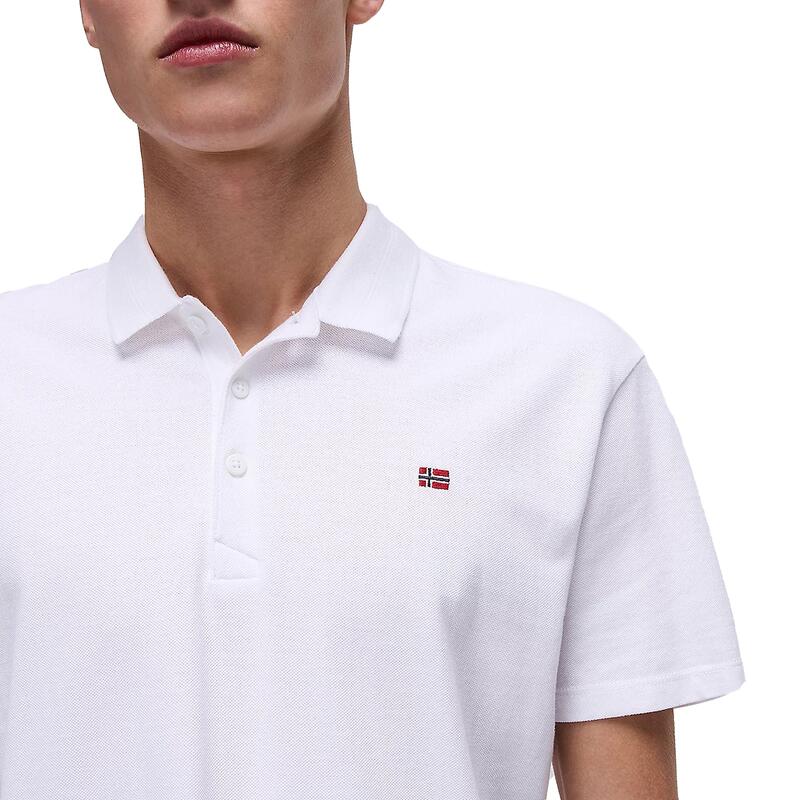 Tricou polo barbati din bumbac cu logo alb