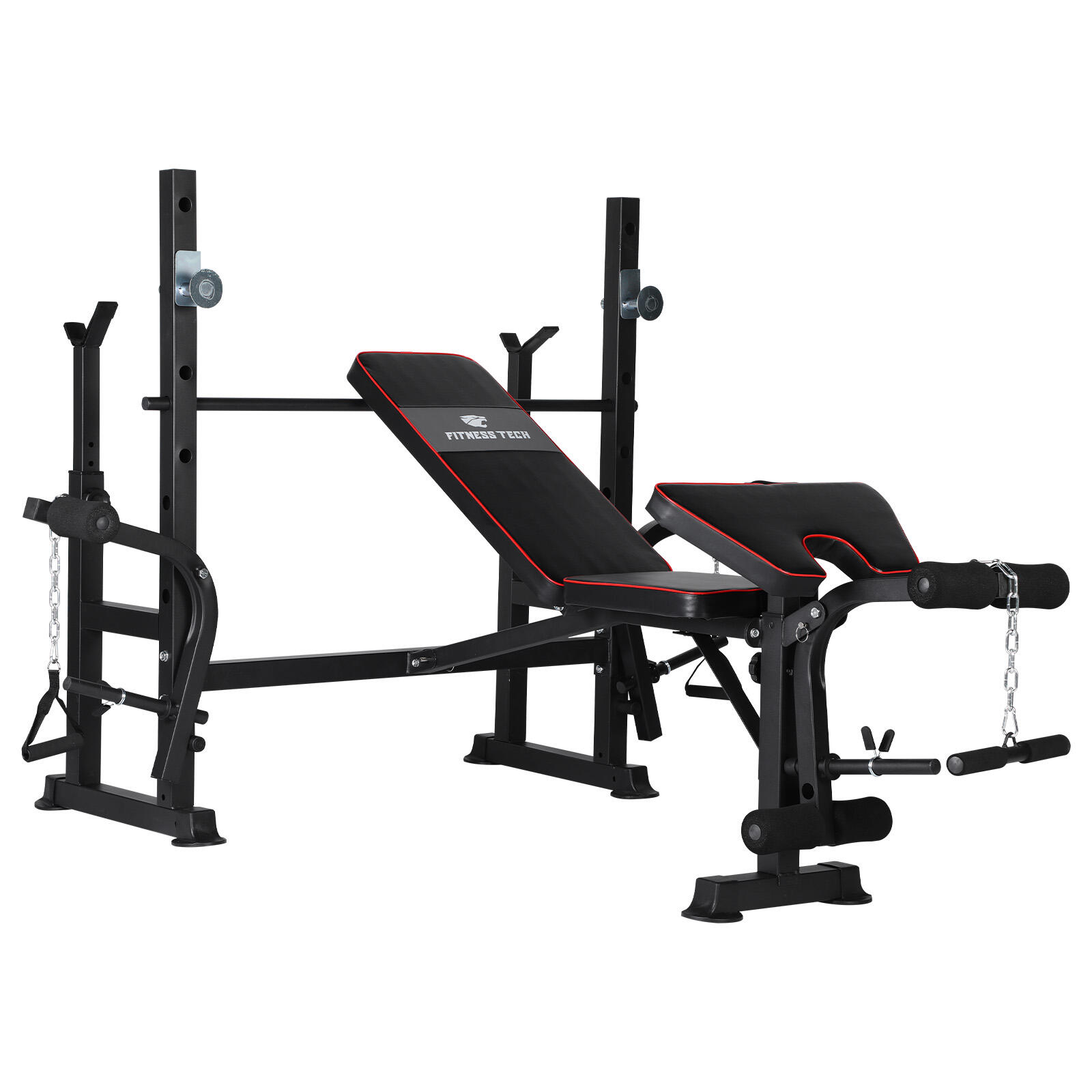Banco de musculação multiestação reclinável press e agachamentos fitness tech