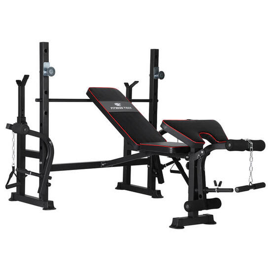 Banc Multistation Développé Couché et Squat Inclinable Fitness Tech