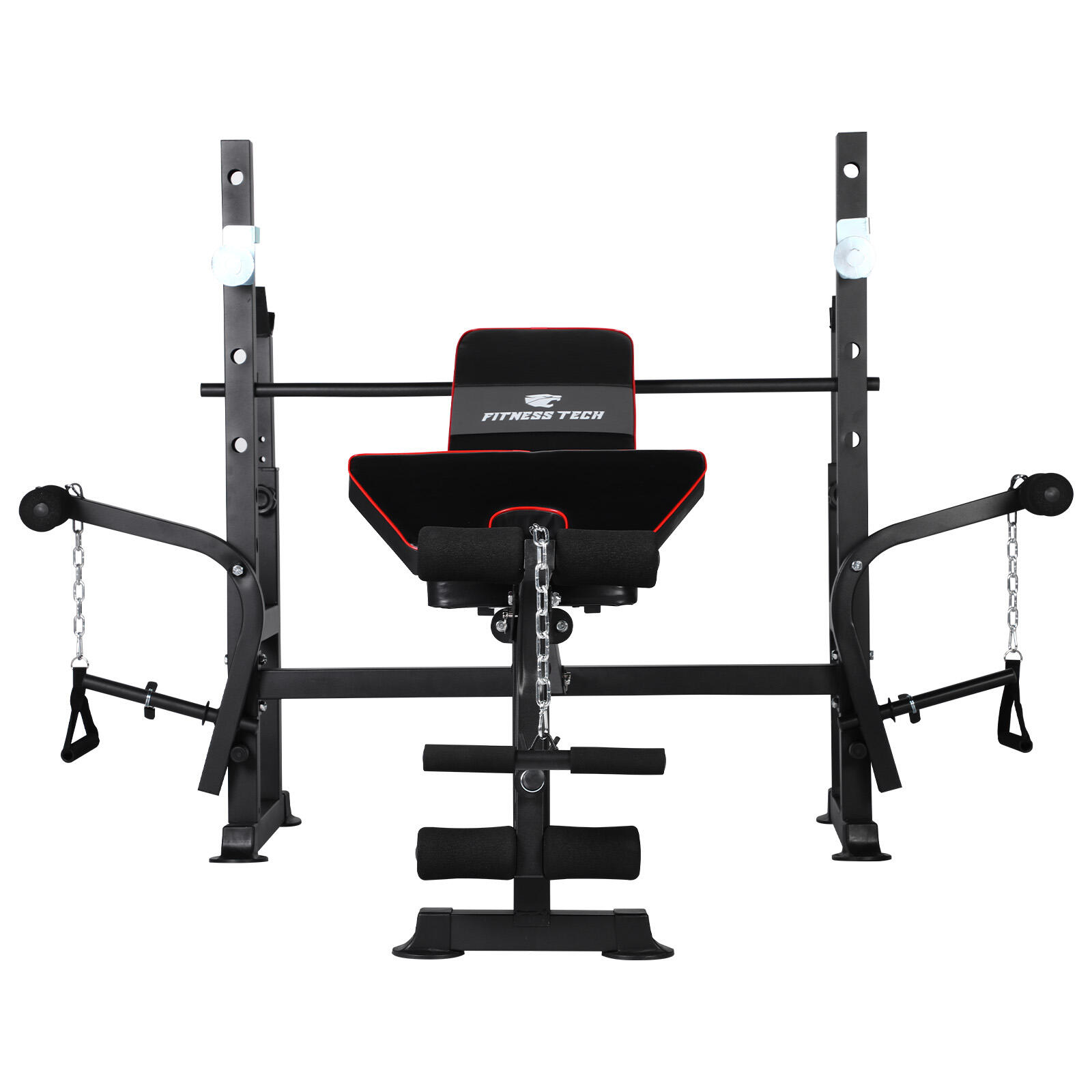 Banco Musculación Multiestación Press Banca Sentadillas Fitness Tech Reclinable 5/7