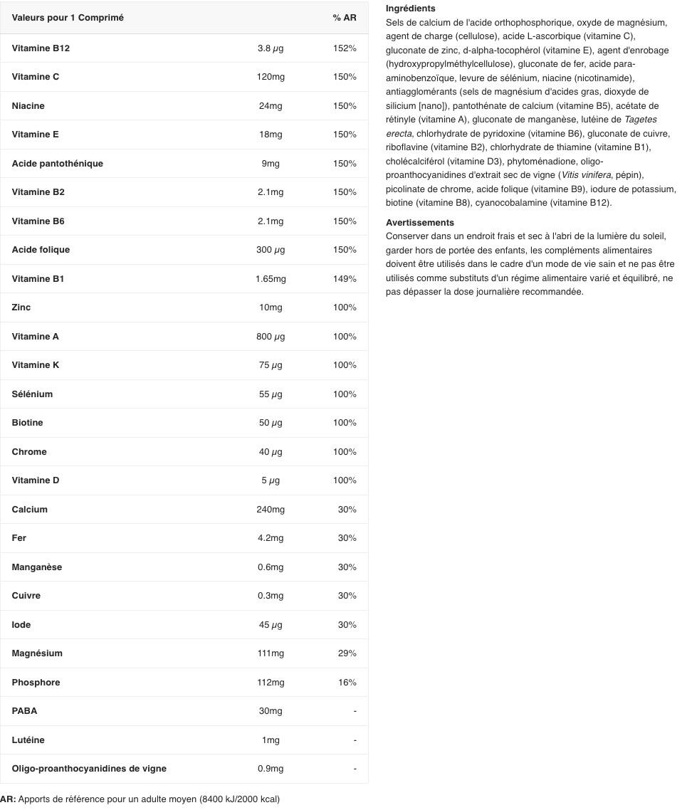 Multivitamines - Multi Vitamin - 60 Comprimés 2/3