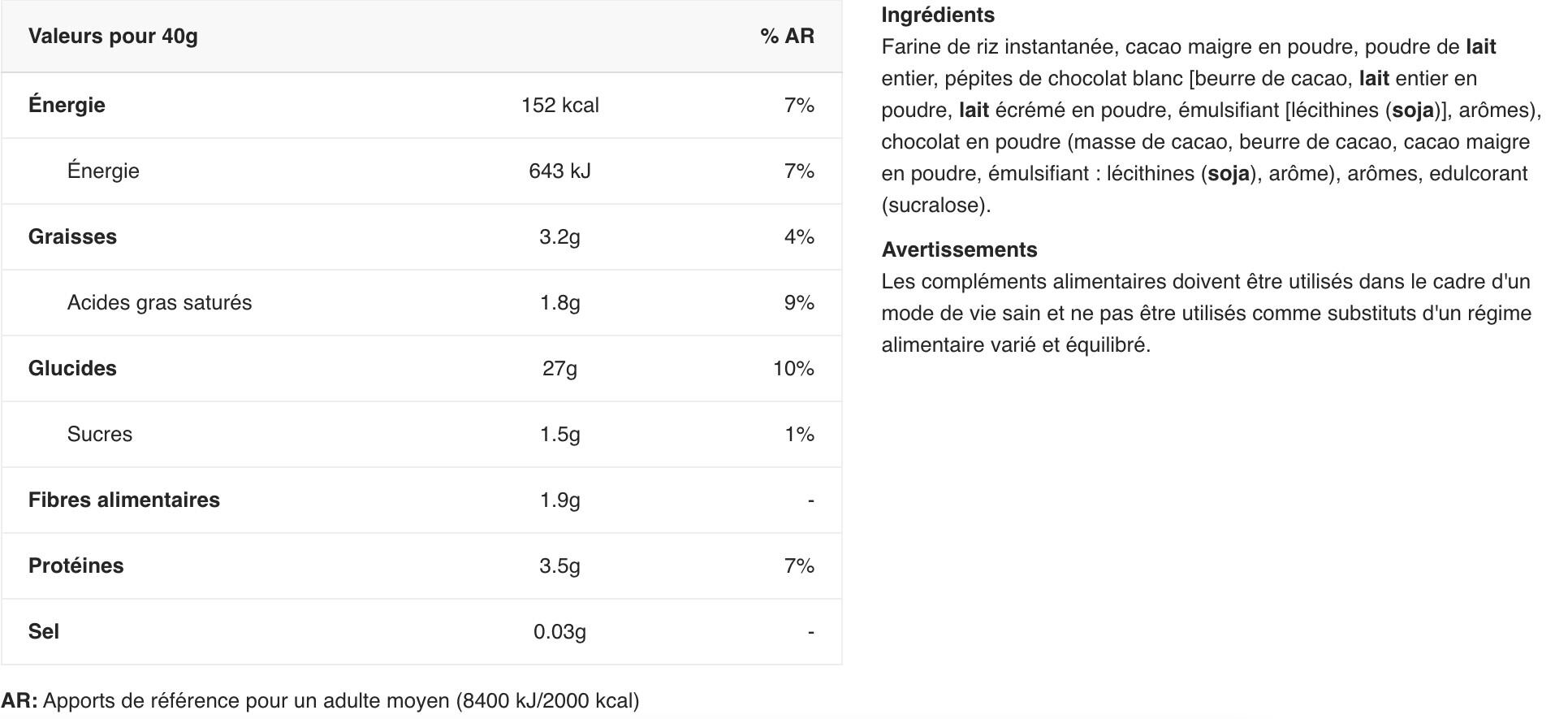 Farine de riz - Rice Pudding - Chocolat 1000g 2/3