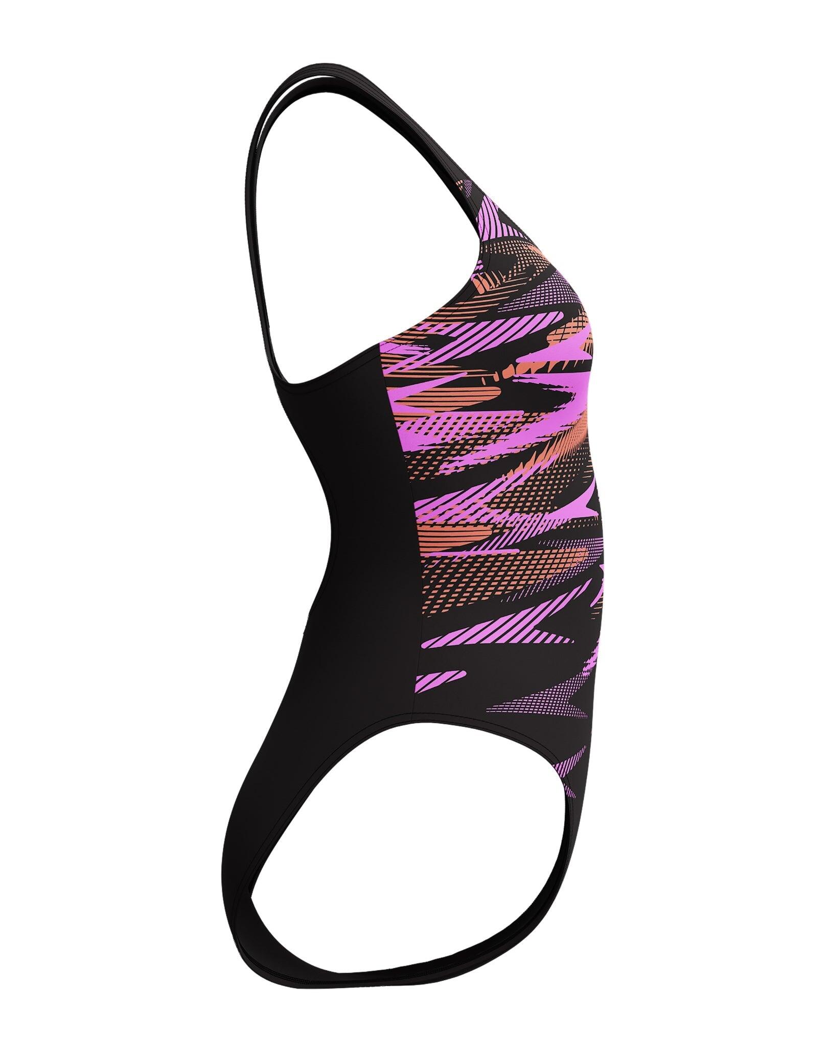 Speedo HyperBoom Placement Muscleback Bathing Suit - True Navy/Orchid Shine