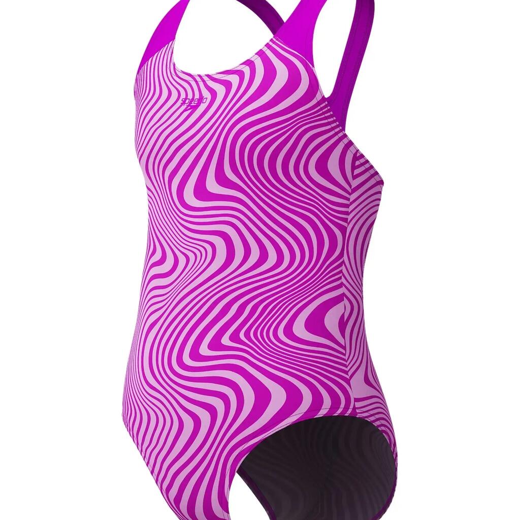Speedo Girls Digital Allover Splashback Swimsuit - Pink