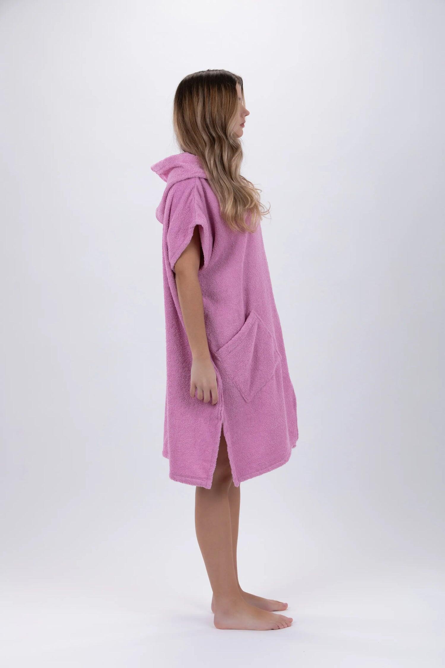 Poncho de surf Rose - Taille Unique - Coton - Sans Manches - Avec Zip 4/7