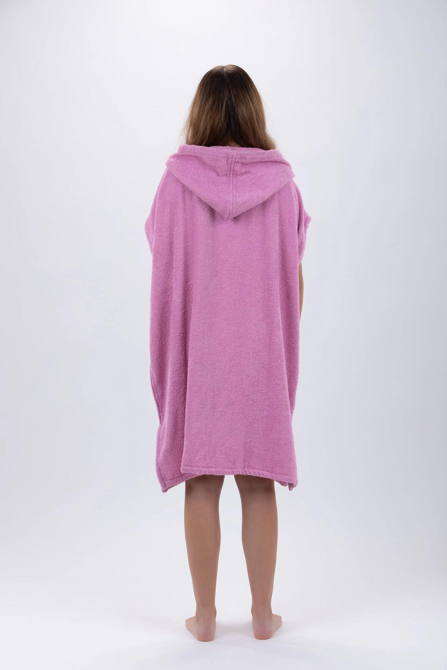 Poncho de surf Rose - Taille Unique - Coton - Sans Manches - Avec Zip 3/7