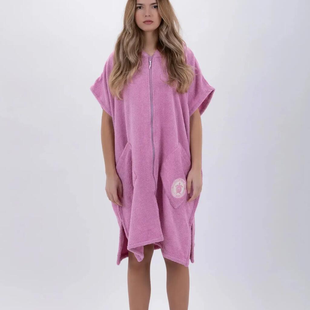 Rose Surf Poncho - One Size - Cotton - Sleeveless - With Zip