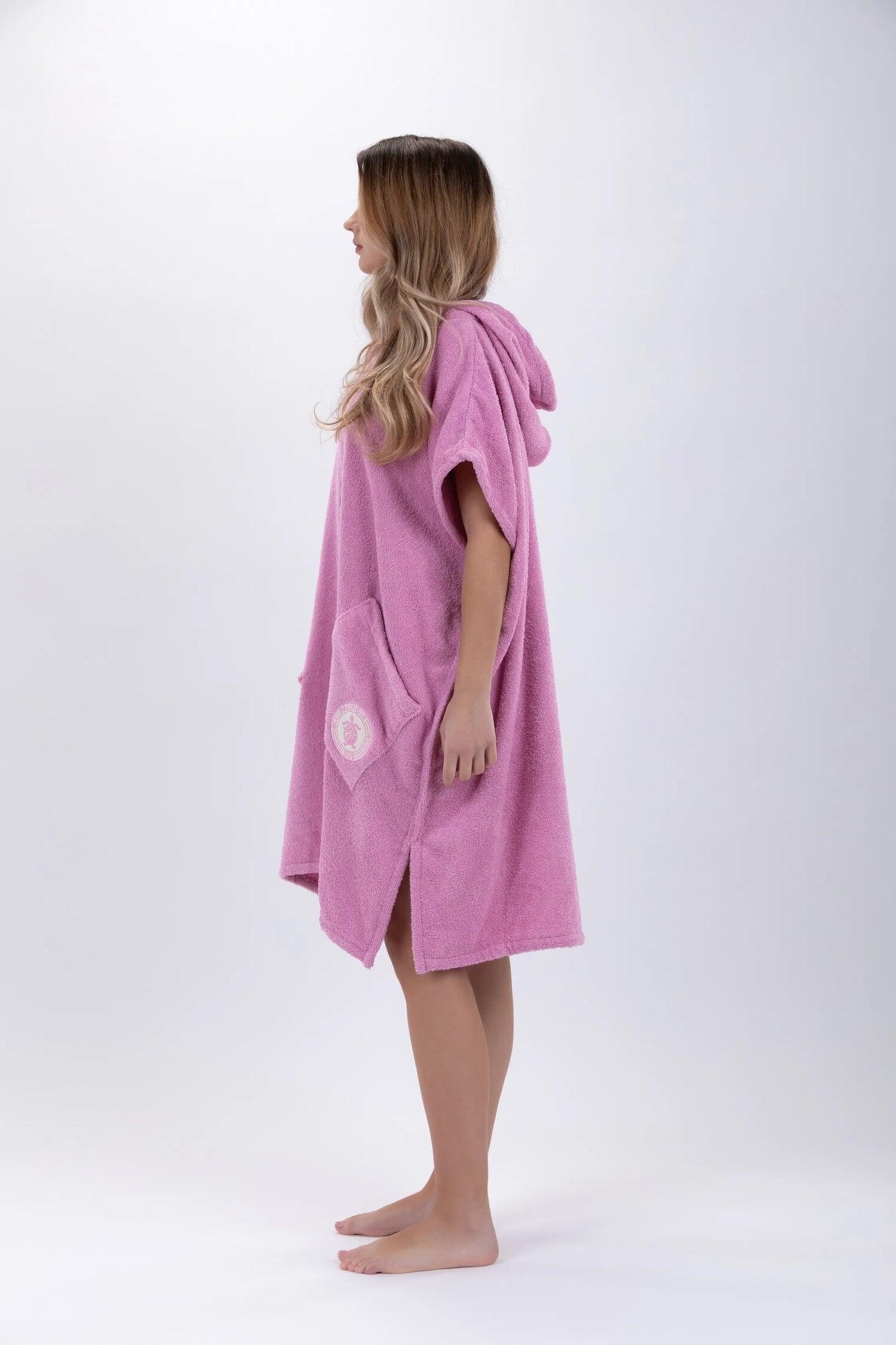 Poncho de surf Rose - Taille Unique - Coton - Sans Manches - Avec Zip 2/7
