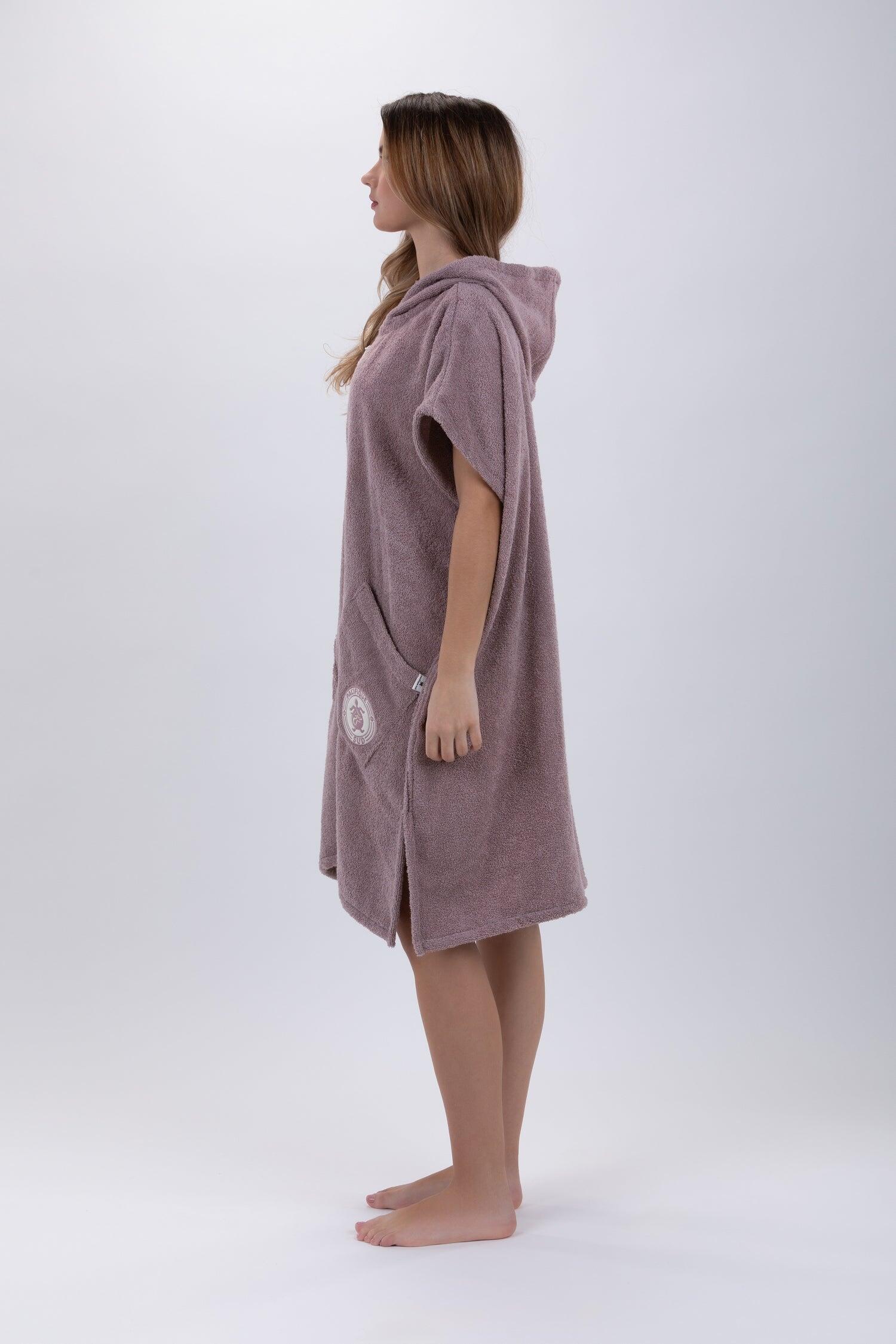 Poncho de surf marron - Taille unique - Coton - Sans manches - Avec zip 2/7