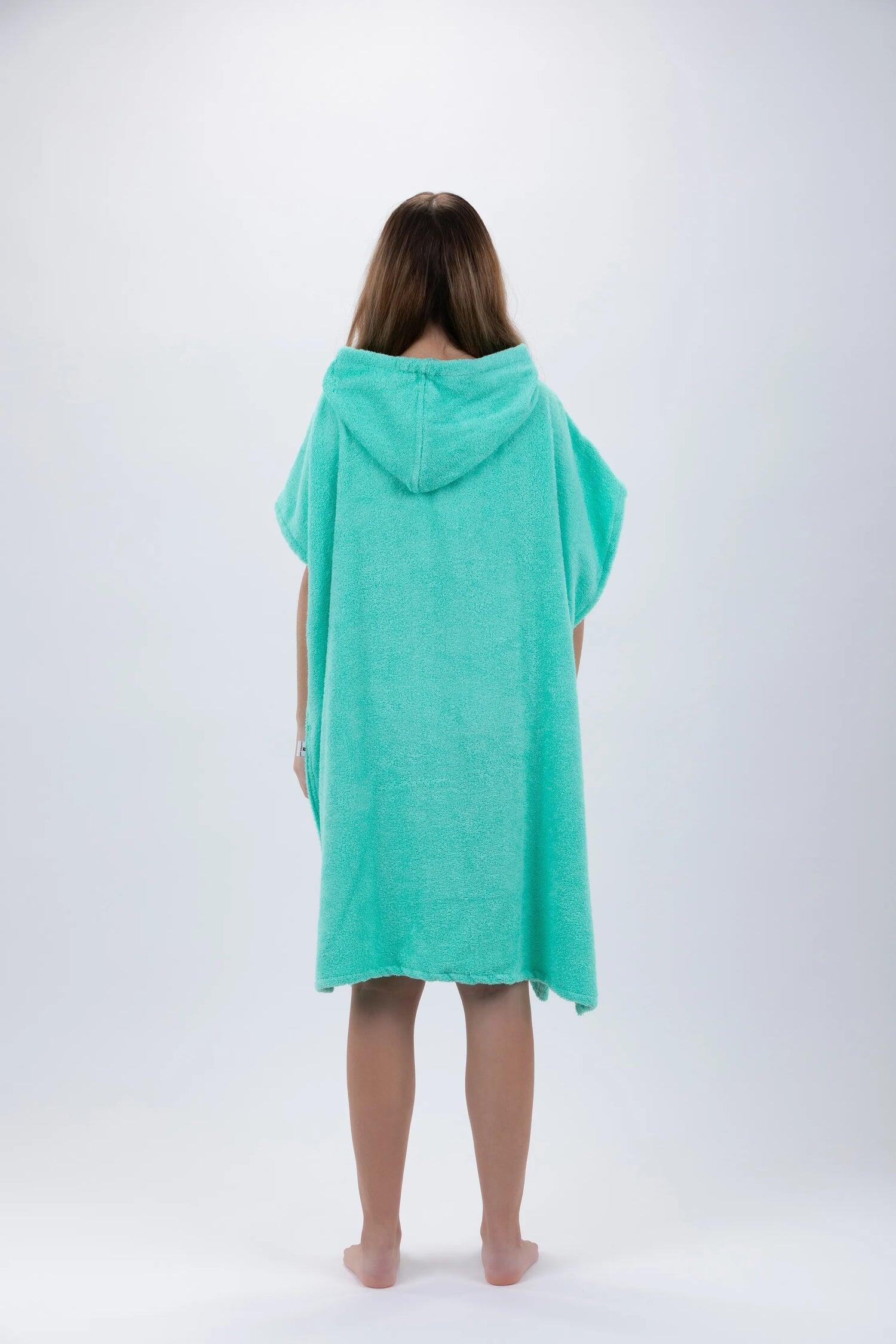 Poncho de surf vert - Taille unique - Coton - Sans manches - Avec zip 3/7