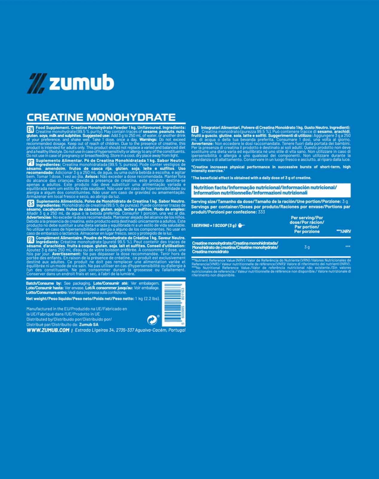 Zumub Creatina 1 kg 2/2