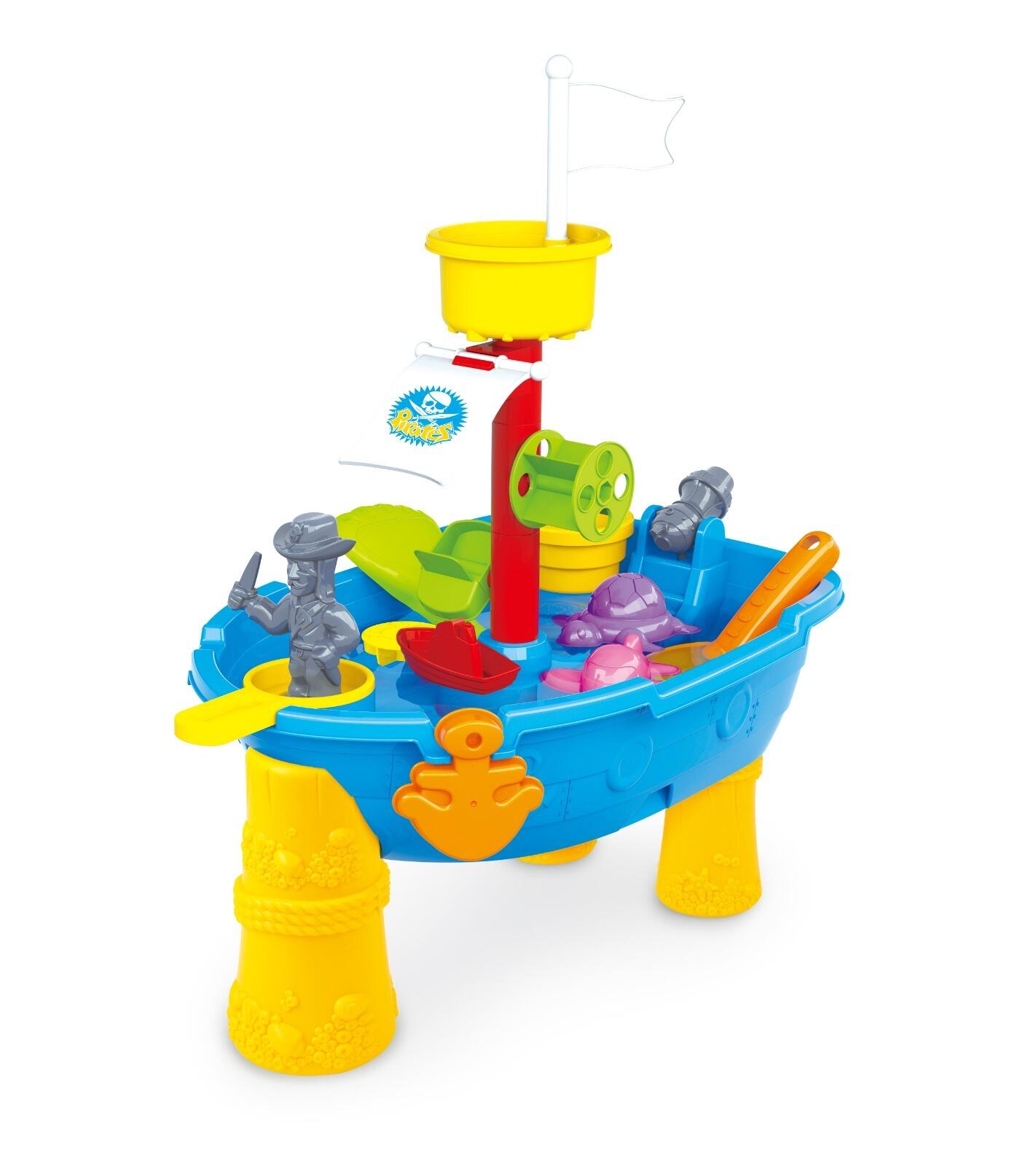 Gem Toys Pirate Ship Modelled, Sand and Water Table with 24 Accessories
