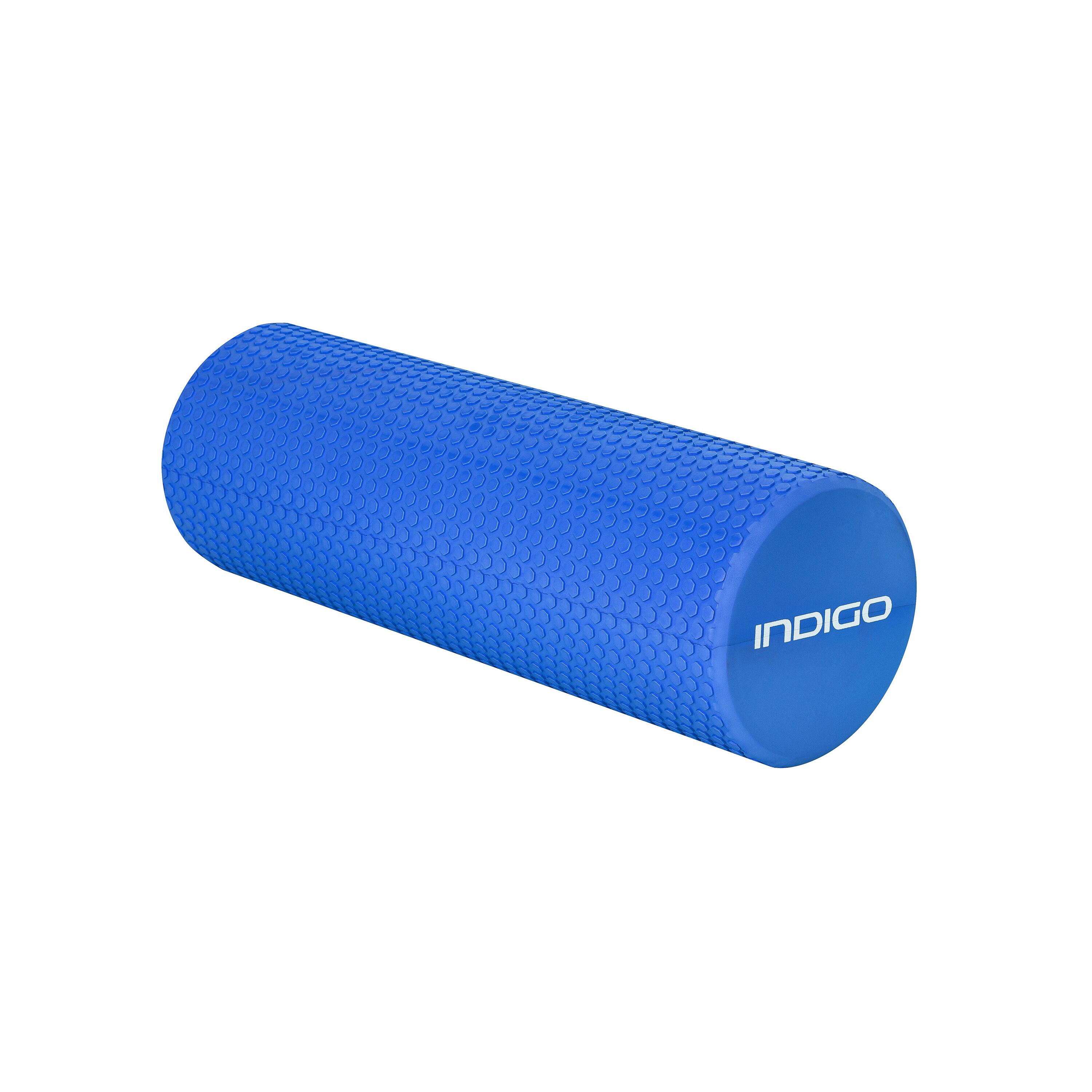 INDIGO SPORTS Rodillo de Espuma Redondo para Masajes Musculares y Yoga INDIGO 45*15 cm Azul