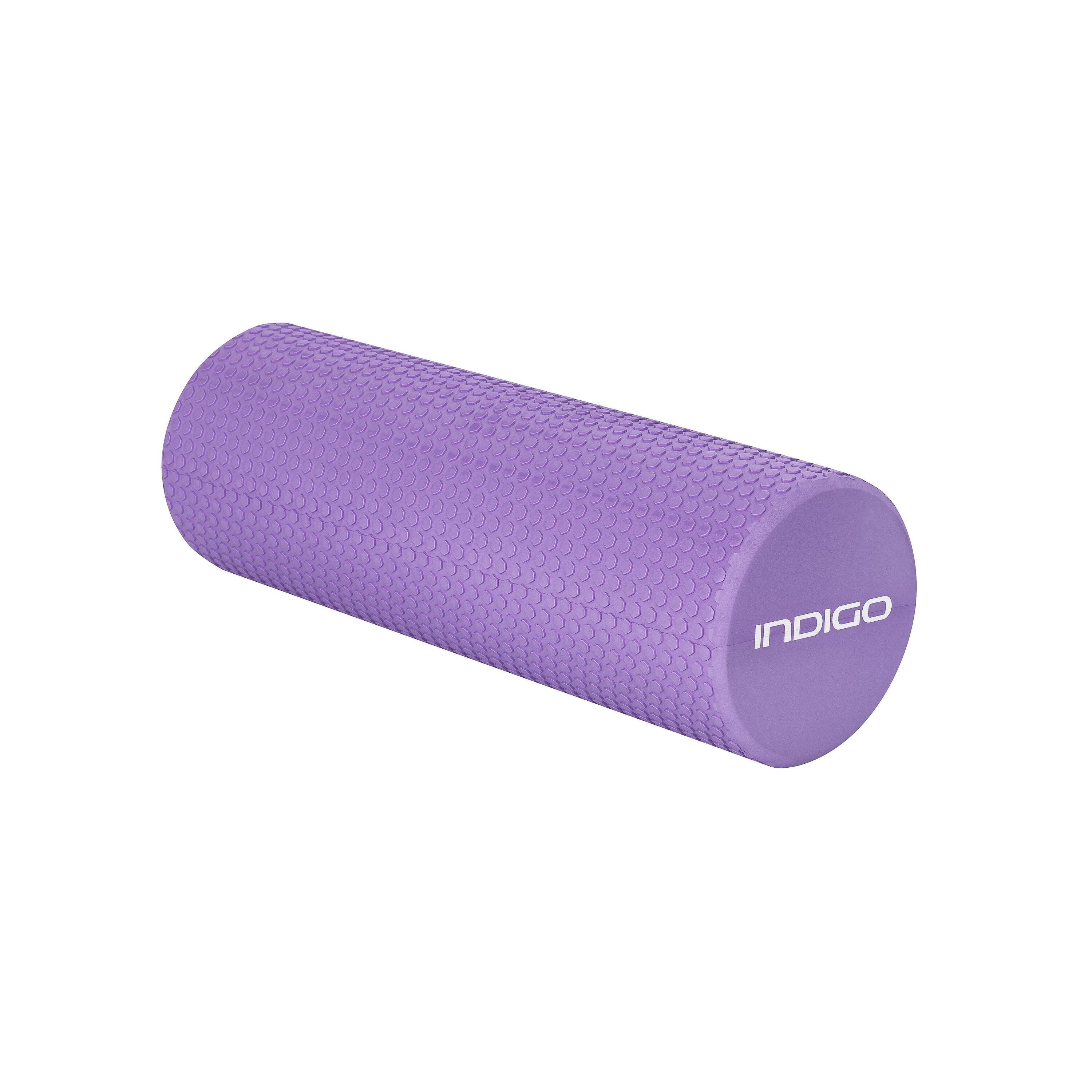INDIGO SPORTS Rodillo de Espuma Redondo para Masajes Musculares y Yoga INDIGO 45 * 15 Violeta