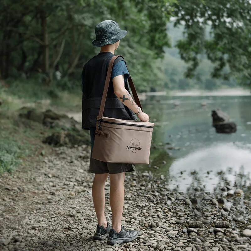 Nevera Portátil 12L  para playa y camping Ultraligera Naturehike Marrón Claro 3/5