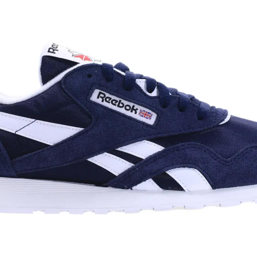 Mens Nylon Suede Panel Trainers (Navy)