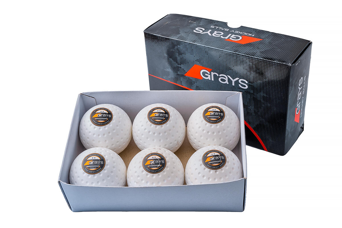 GRAYS Pack 6 Bolas Hockey Grays Match Blanco