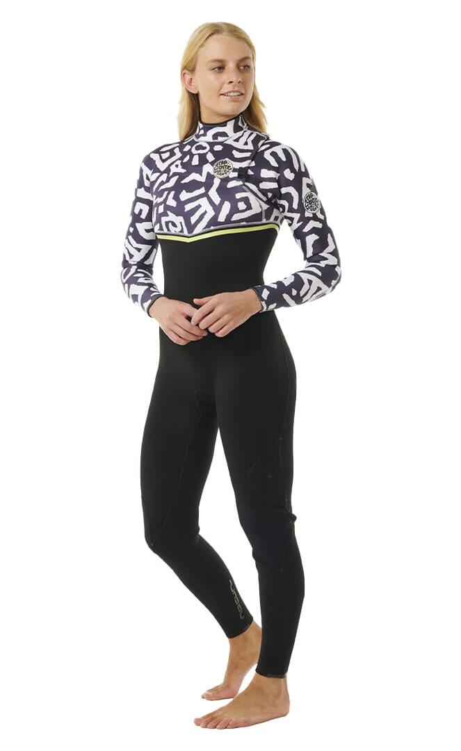 Pianka do pływania damska Rip Curl E-Bomb 4/3 mm Zip Free Sublimed black/ lime 6/7