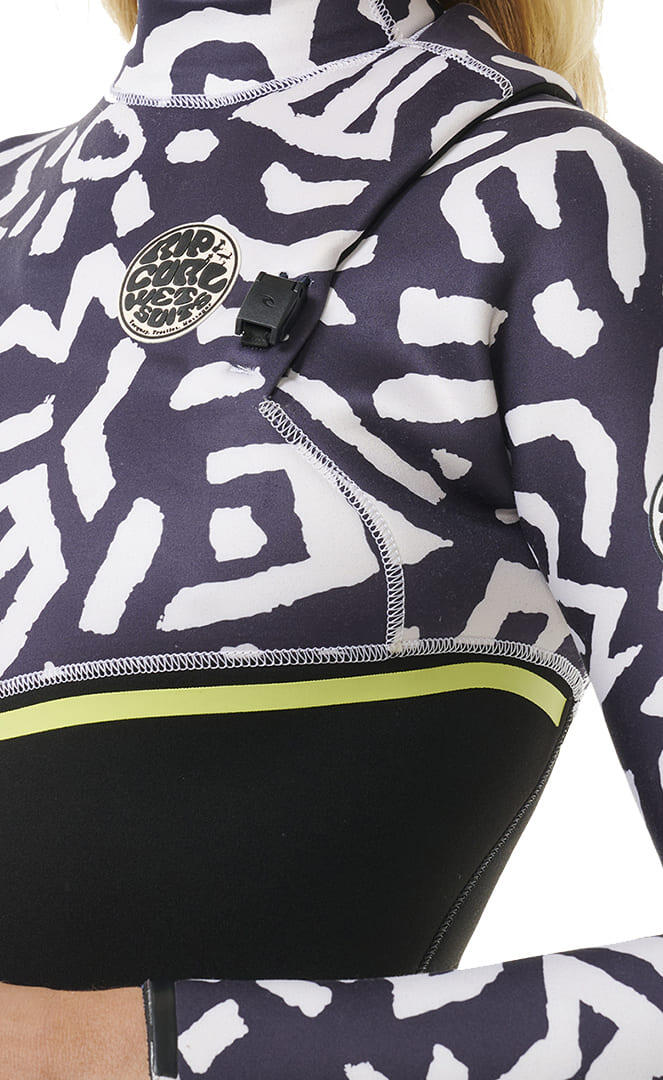 Pianka do pływania damska Rip Curl E-Bomb 4/3 mm Zip Free Sublimed black/ lime 4/7