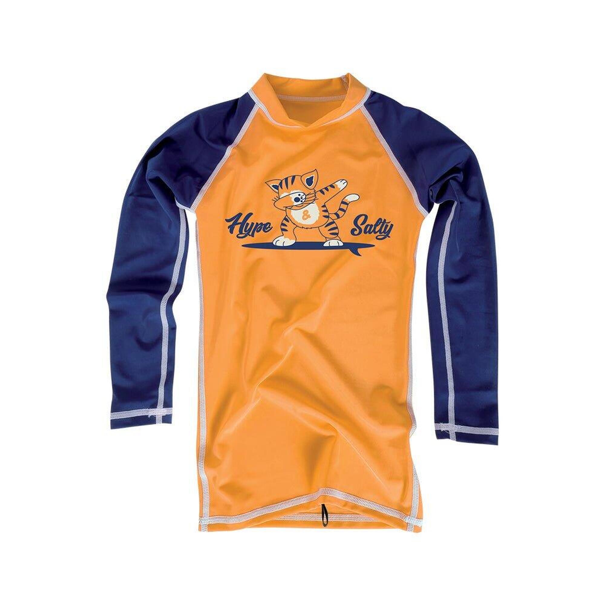 Mdns - Bi-color Design - Lycra L/s Upf 50 Surf Enfant - Sous Combinaison - Bleu|orange - 38 S - Decathlon