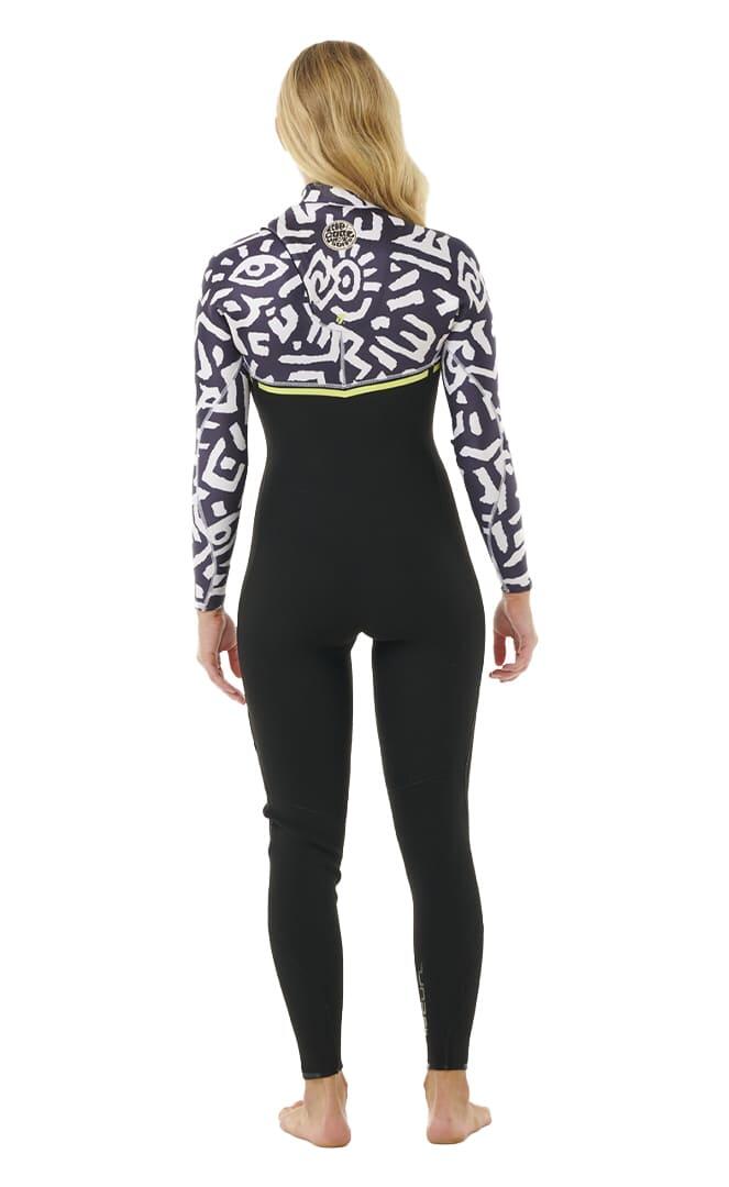 Pianka do pływania damska Rip Curl E-Bomb 4/3 mm Zip Free Sublimed black/ lime 7/7