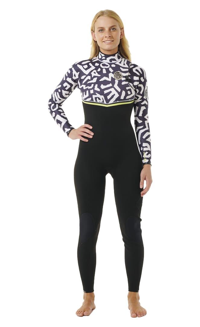 Pianka do pływania damska Rip Curl E-Bomb 4/3 mm Zip Free Sublimed black/ lime 5/7