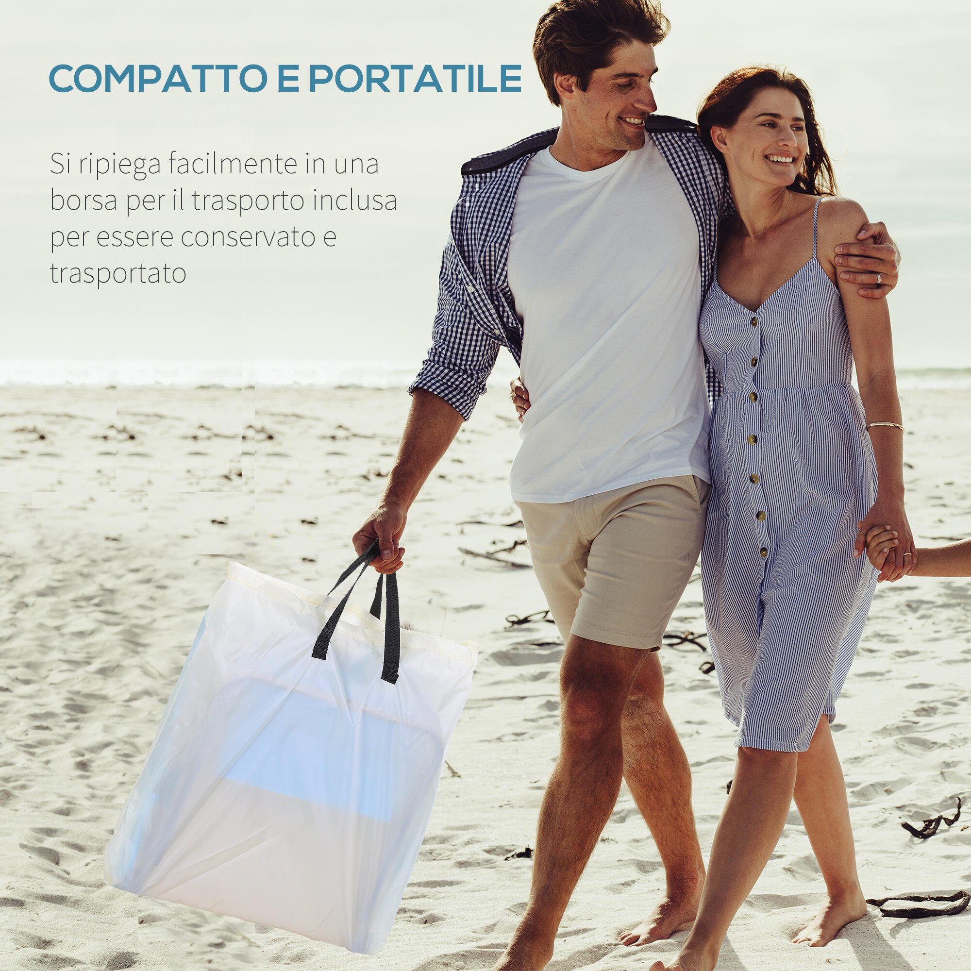 Outsunny Set 2 Lettini Sdraio da Spiaggia Pieghevoli Schienale Regolabile Beige 5/7