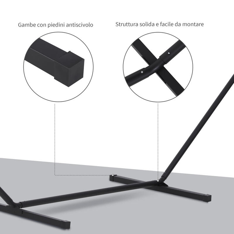 Outsunny Cadru Suport pentru Hamac Max. 120 kg Metal