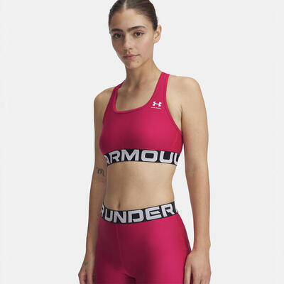 Reggiseno Sportivo Heatgear® Armour Mid Branded Fucsia Sfumato Per Donna
