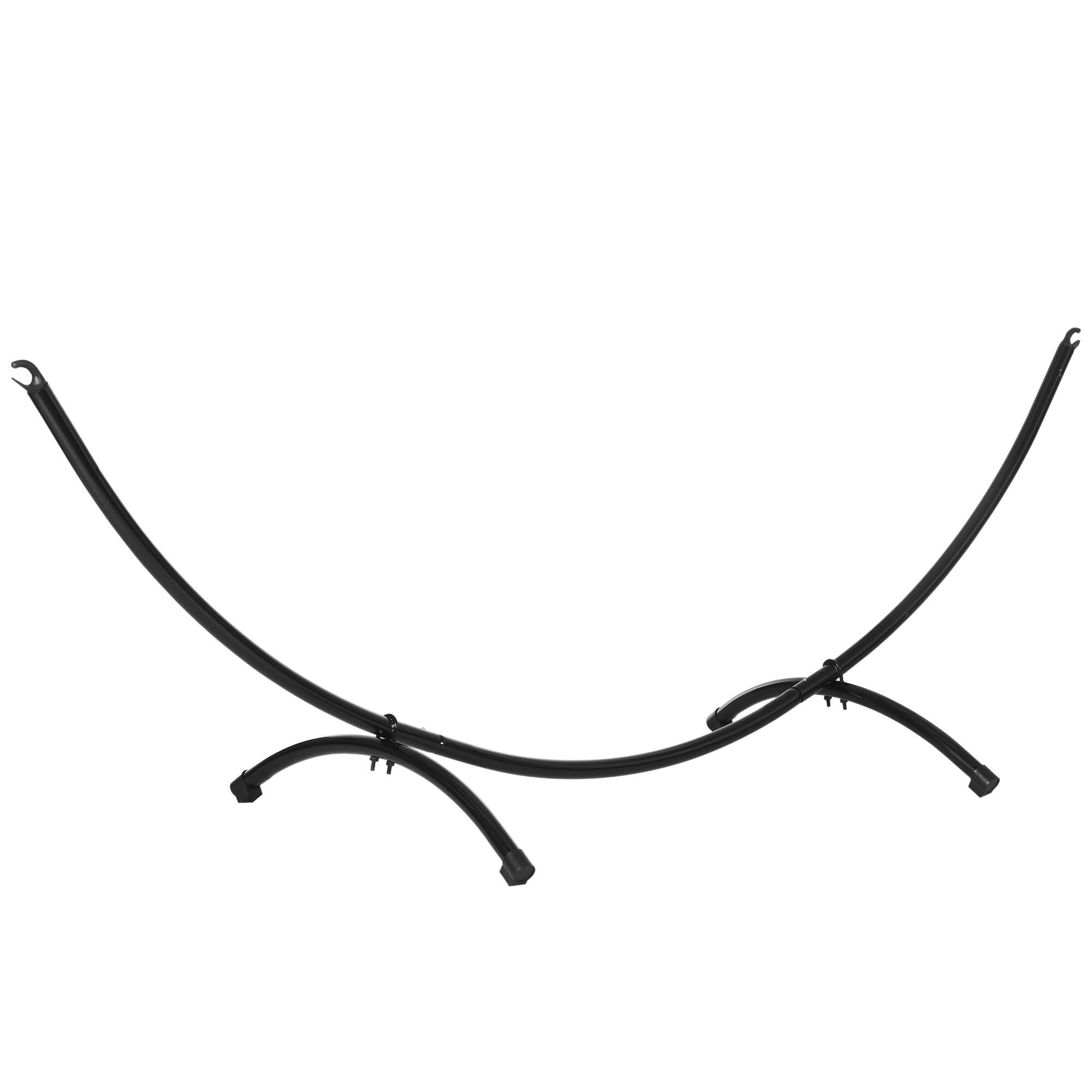 OUTSUNNY Outsunny Struttura per Amaca Universale da Esterno in Metallo 300x90x100cm Nero