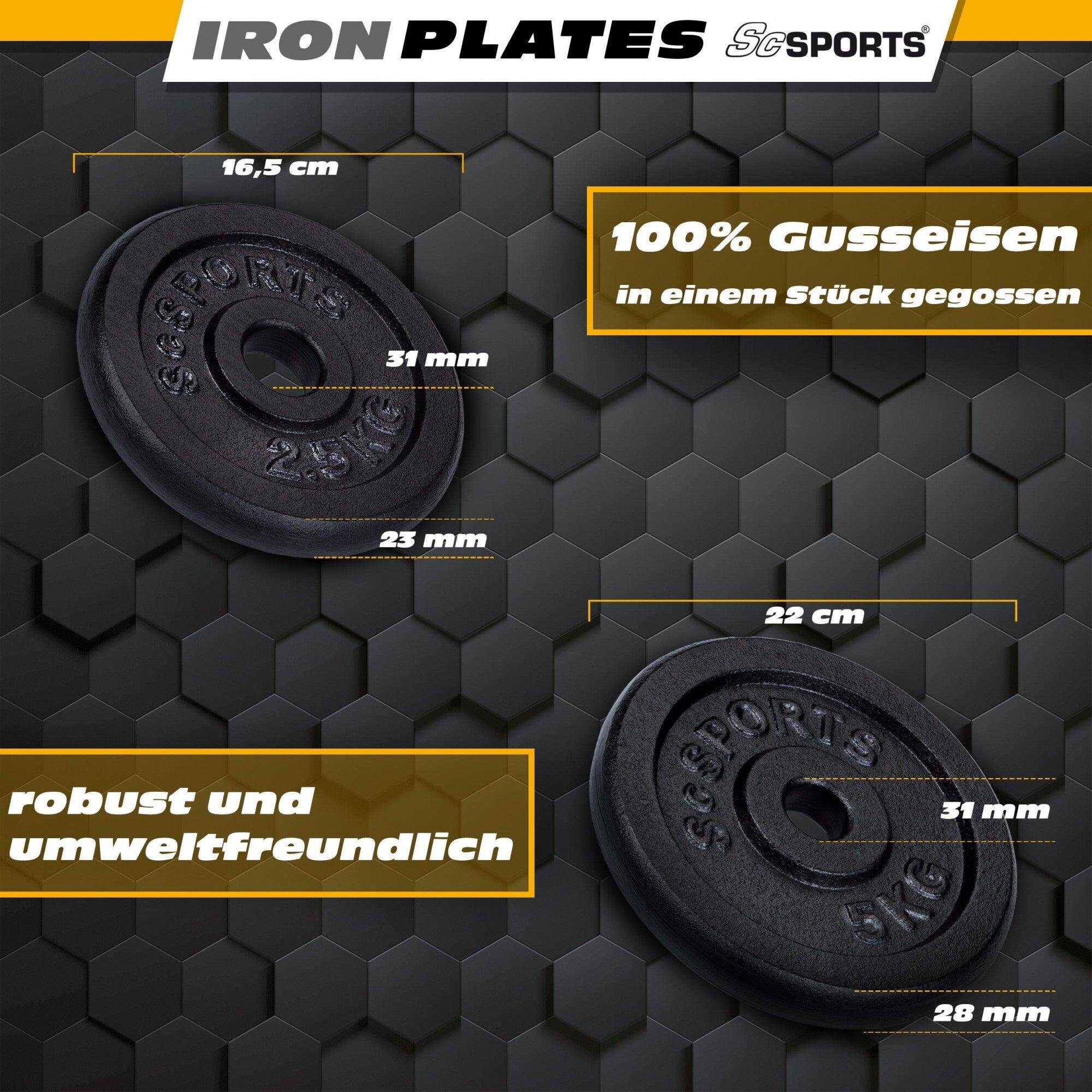Set haltera bara curl si discuri 15 kg fonta negru 5/6