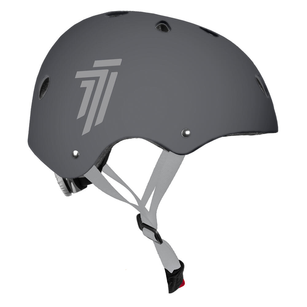 Kask rowerowy dla dzieci szary 52-56 cm na rolki, hulajnogę, rower 2/5