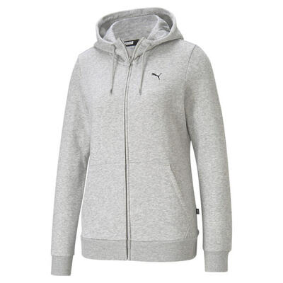 Dames hoodie met rits en klein logo puma