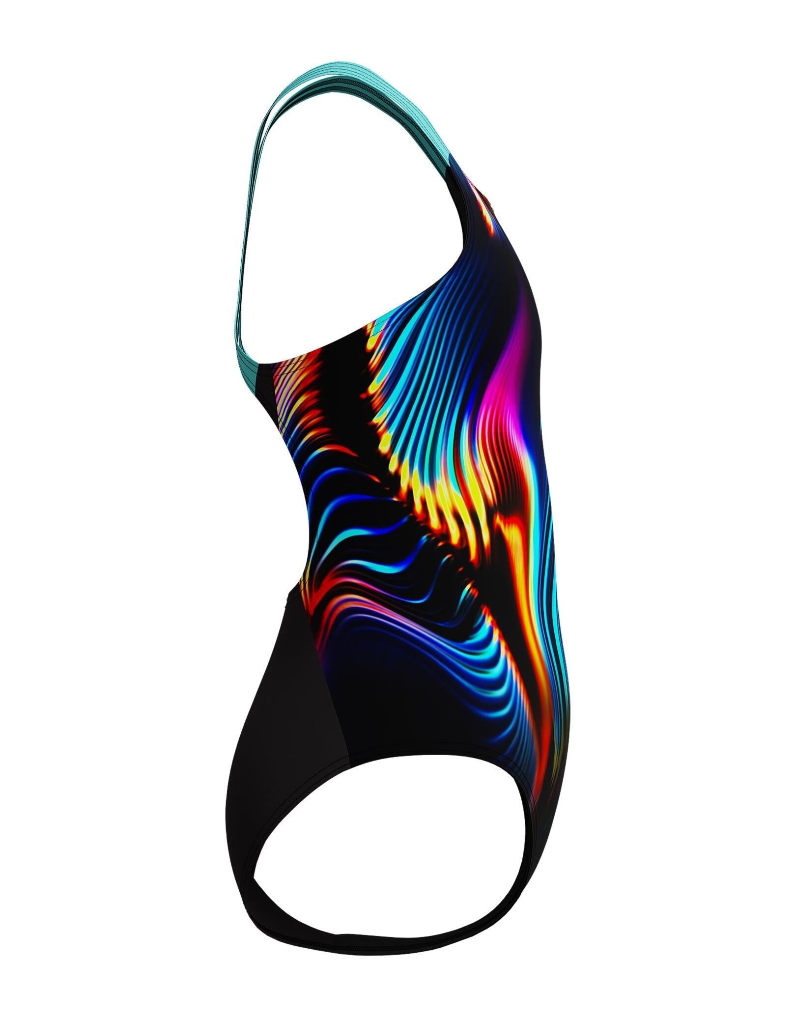 Maillot de bain fille Speedo Digital Placement Powerback Noir / Bleu 4/5