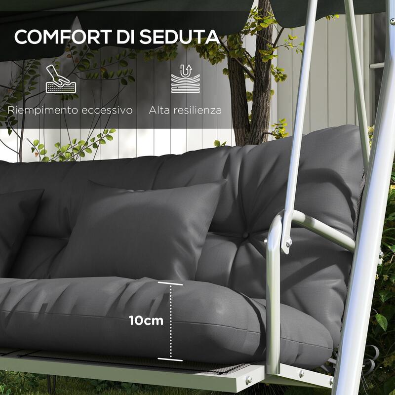 Outsunny Set de 4 perne de Exterior Căptușite pentru Spătar Și Șezut Gri