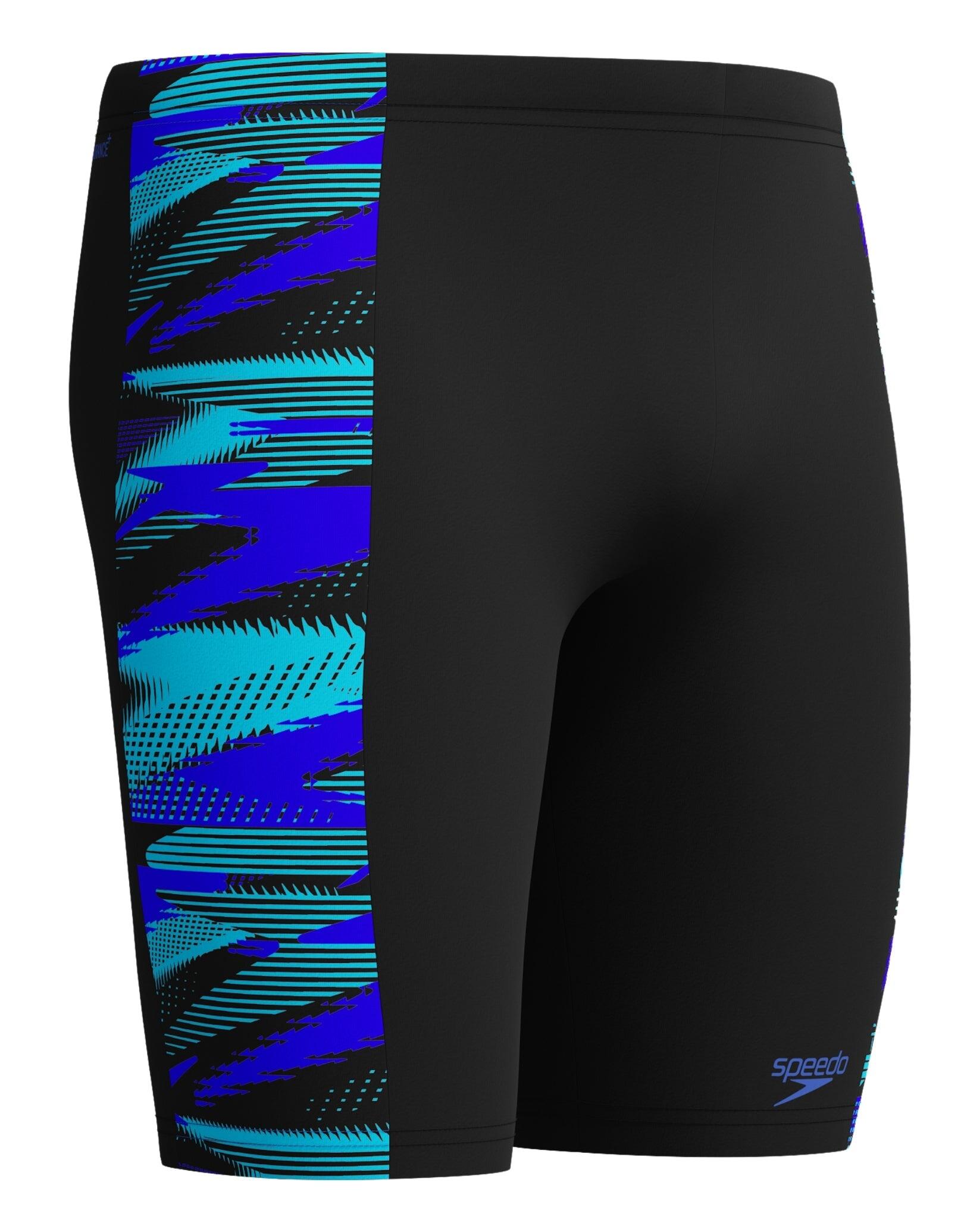 Speedo Hyperboom Panel Swim Jammers - Black/Blue 1/6