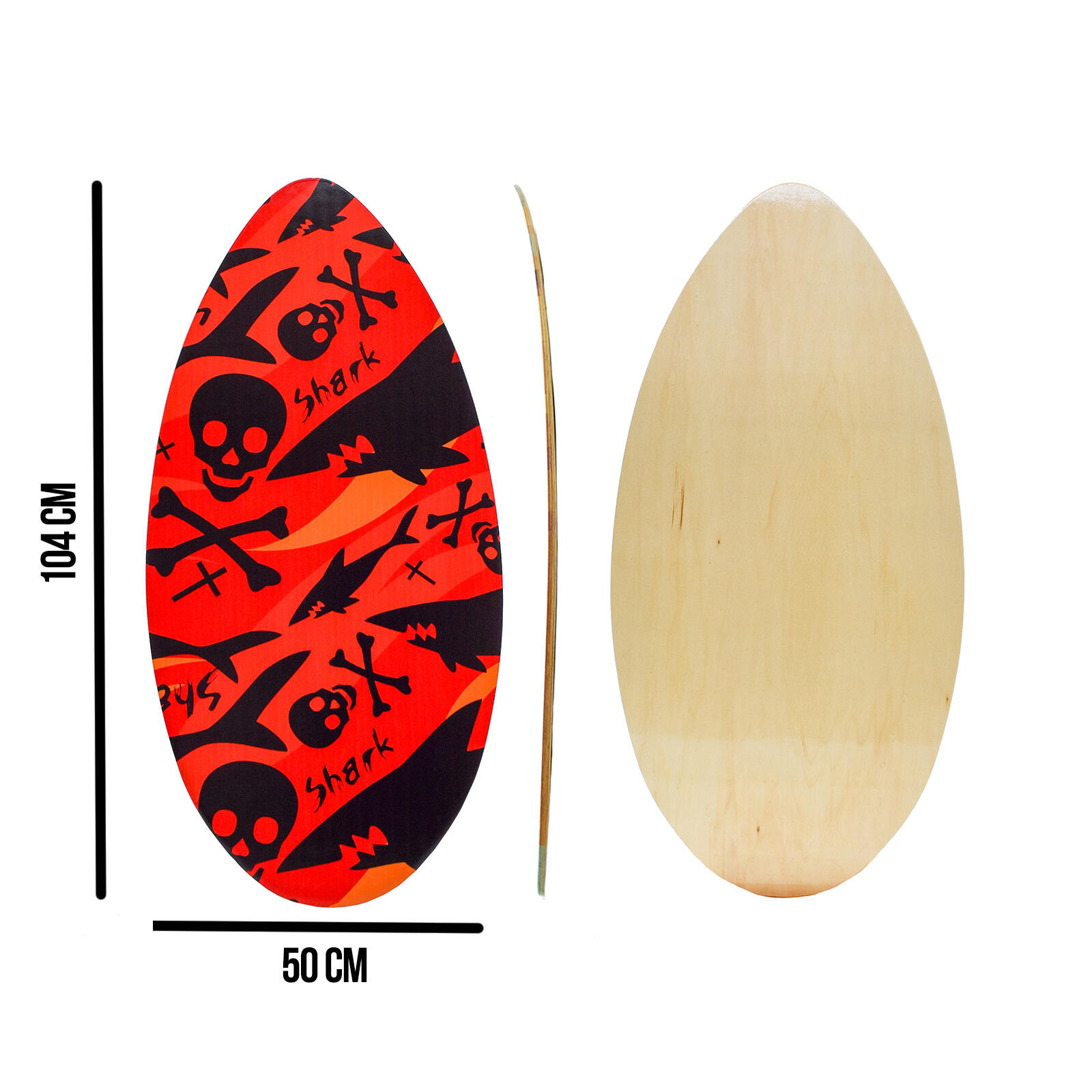 Tavola skimboard in legno 41'' squalo 2/3