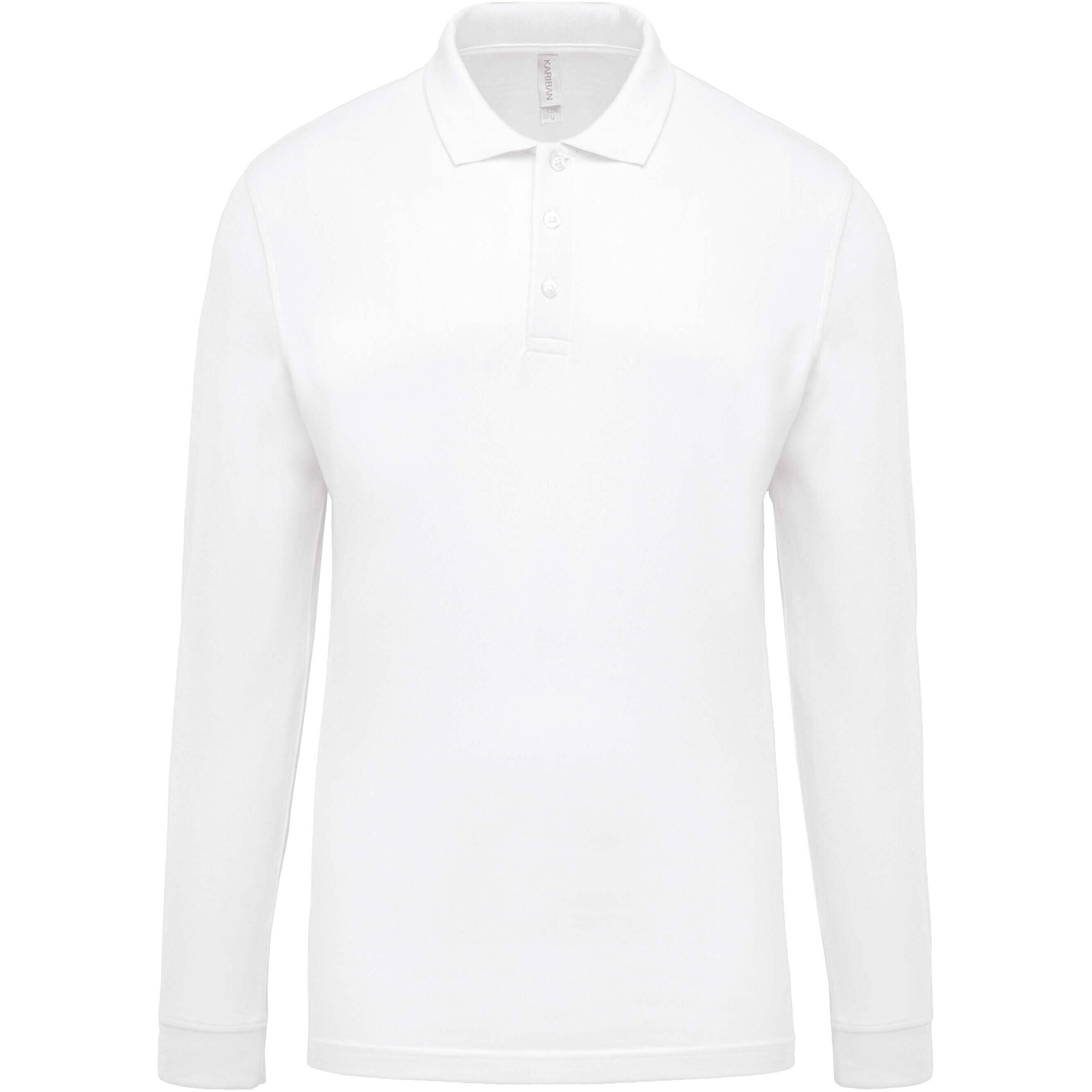 KARIBAN Polo a manica lunga Kariban blanc