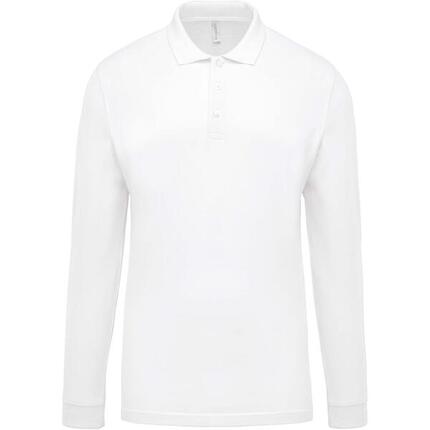 Polo piqué manches longues Kariban blanc