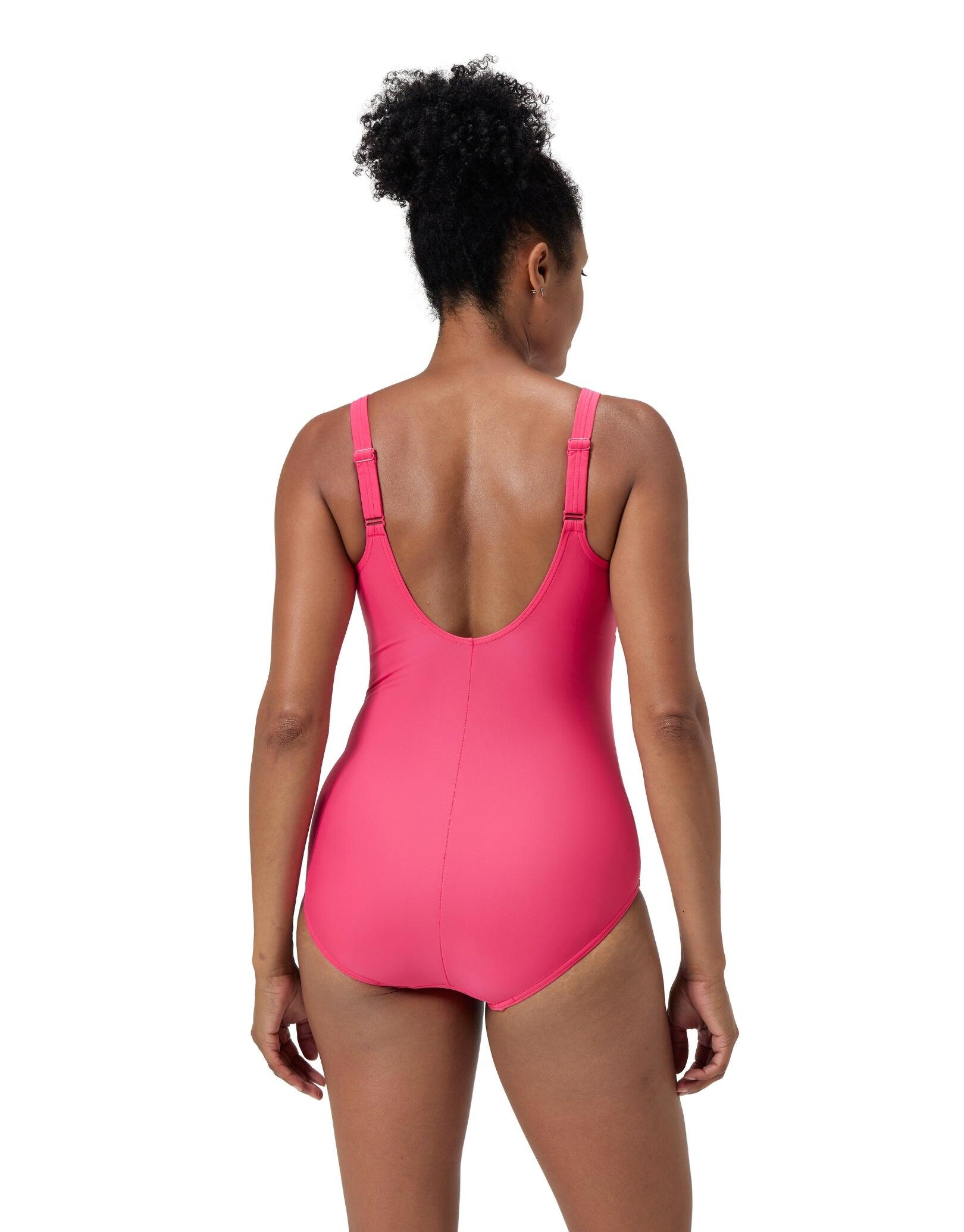 Speedo Shaping Cross Knot Swimsuit - Dark Pink 2/5