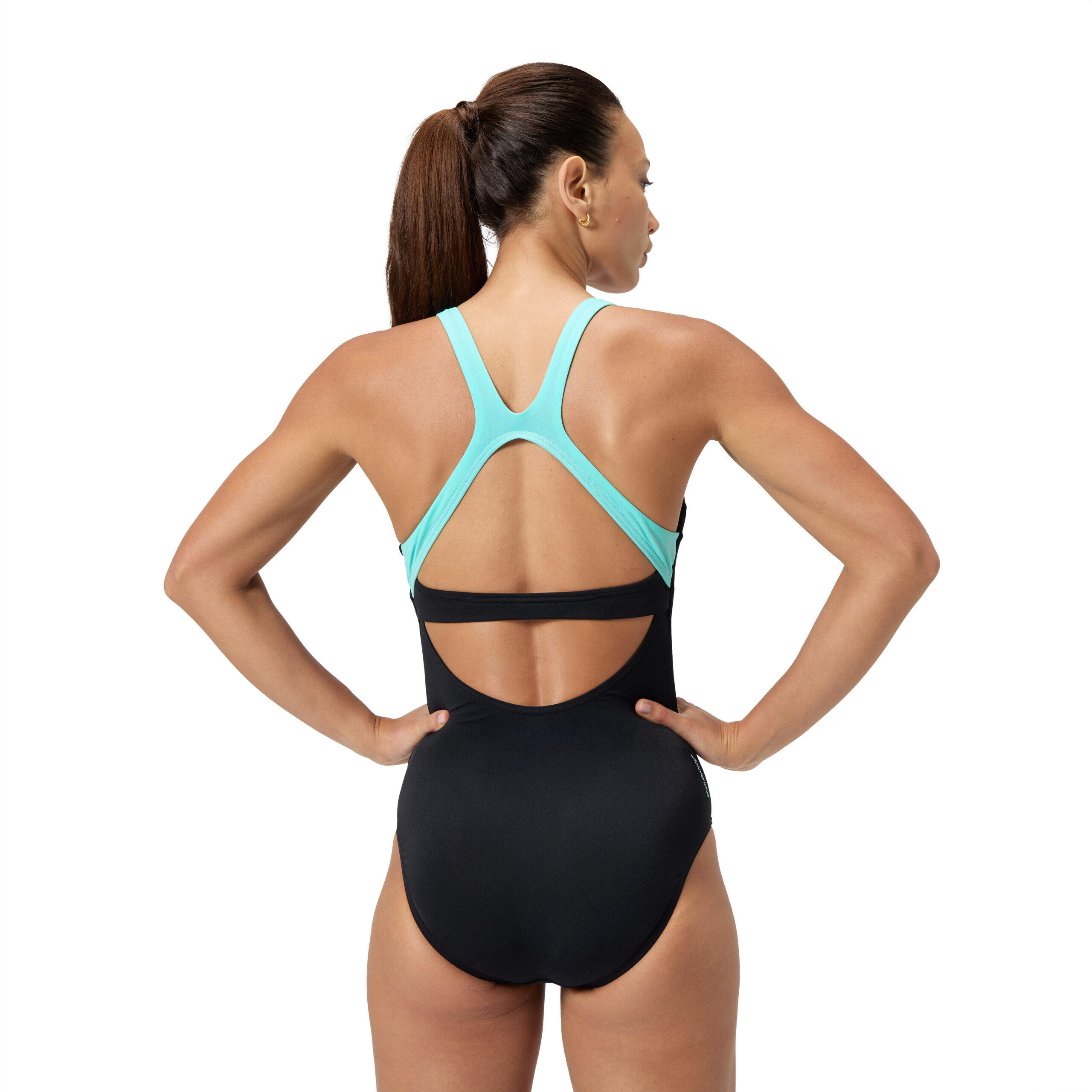 Speedo Badeanzug mit Schwimm-BH Flex Band Schwarz / Blau 2/7