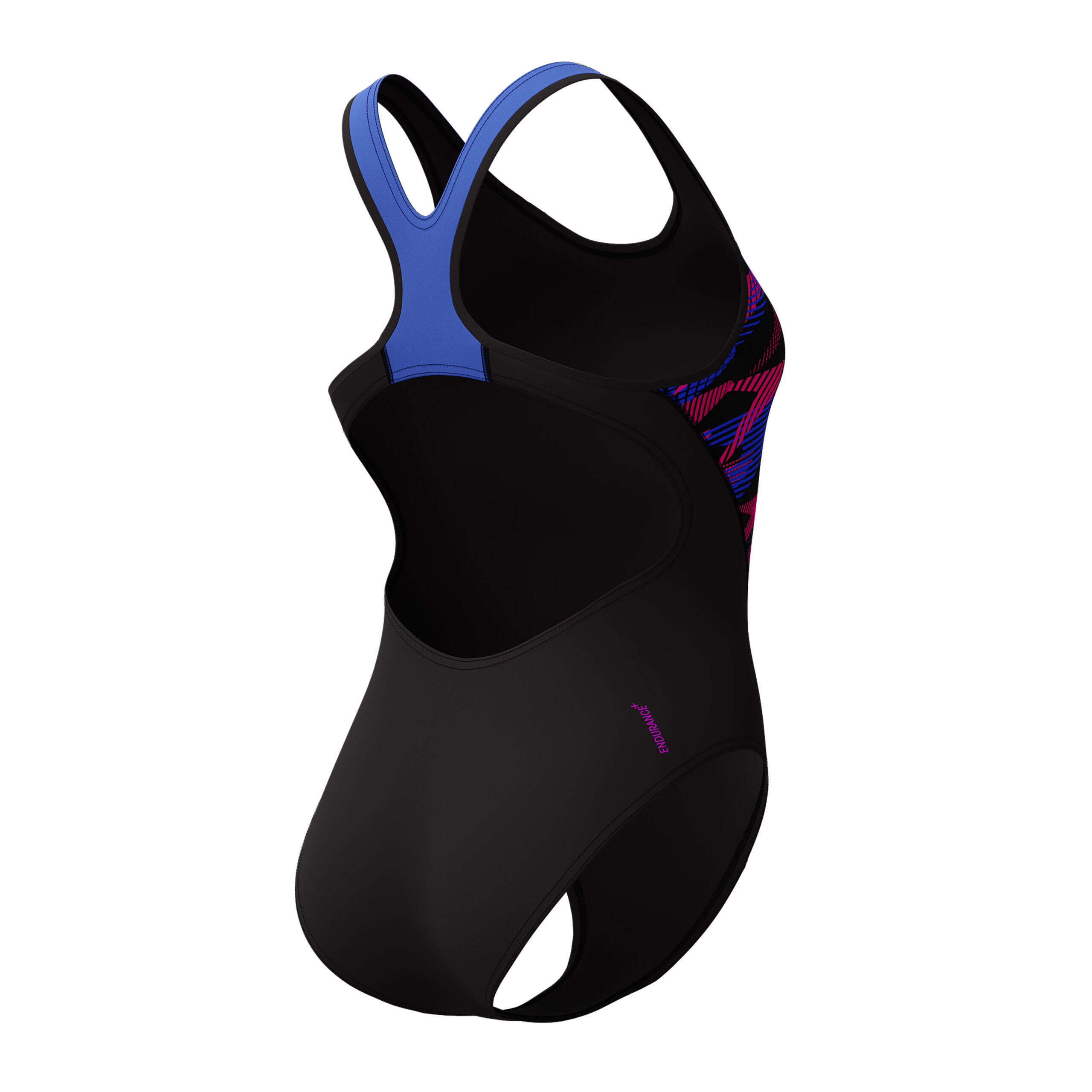 Maillot de bain Speedo Placement Laneback Zoom Boom Placement Noir / Bleu 4/5
