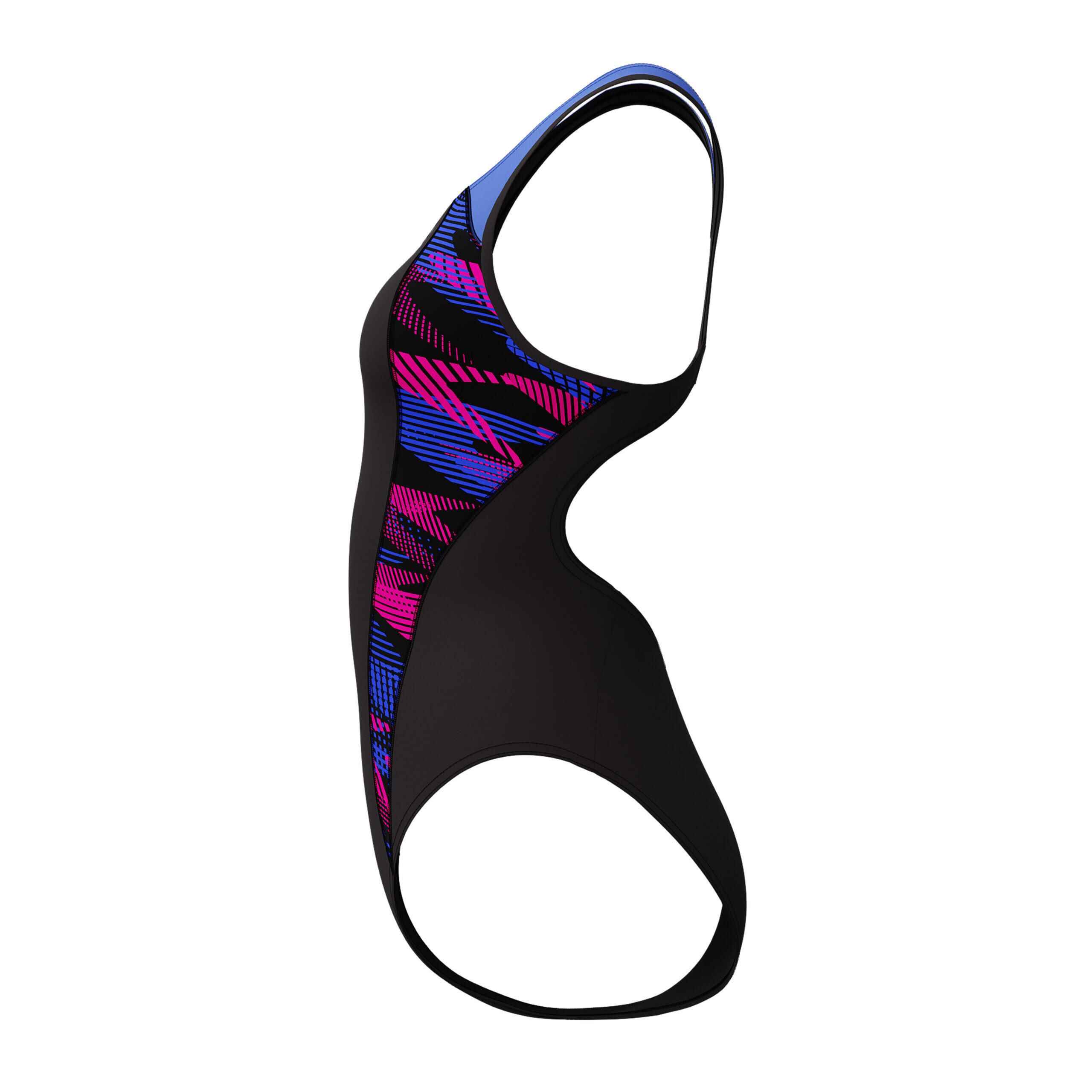 Maillot de bain Speedo Placement Laneback Zoom Boom Placement Noir / Bleu 3/5