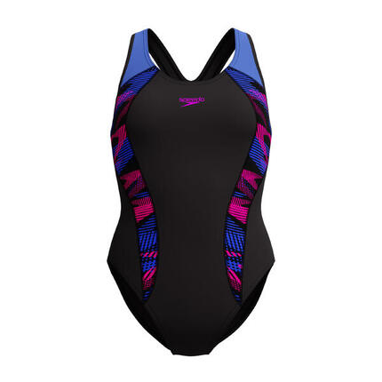 Speedo Badpak Placement Laneback Zoom Boom Placement Zwart / Blauw