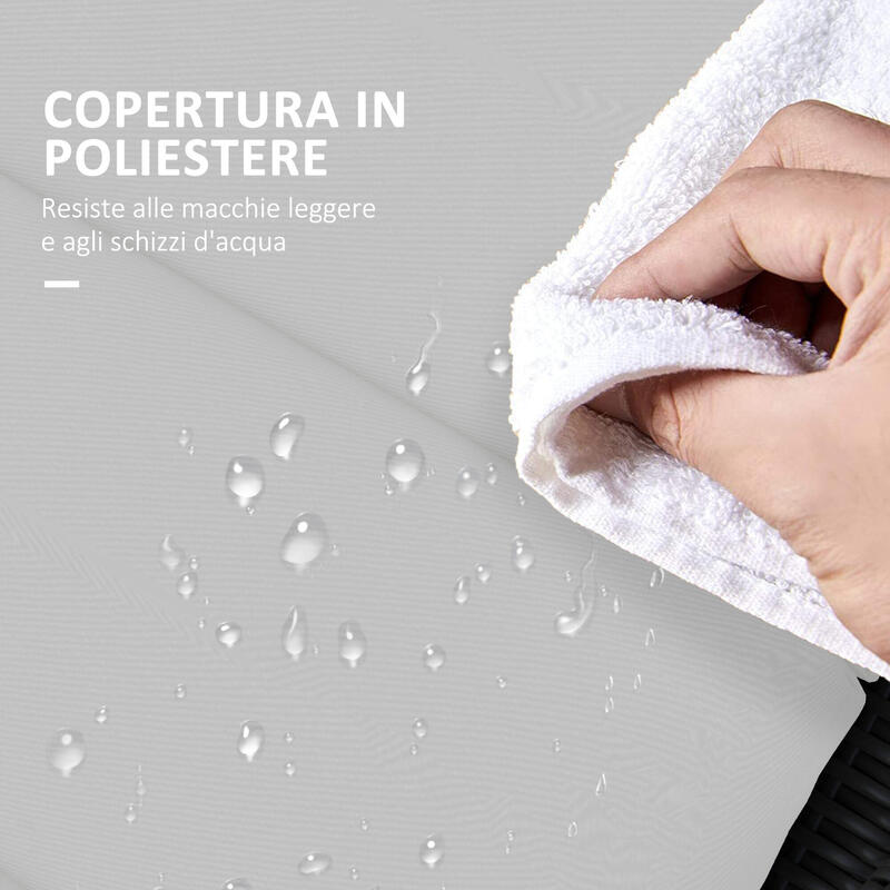 Outsunny Perna de sezlong, gri deschis, cu legaturi de fixare