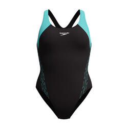 Maillot de bain Speedo Hyperboom Splice Racerback Noir / Bleu