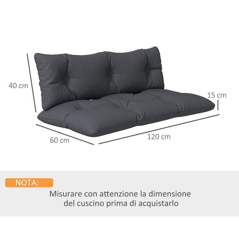 Outsunny Set de 2 perne de Exterior din Poliester pentru Canapele si Paleti Gri